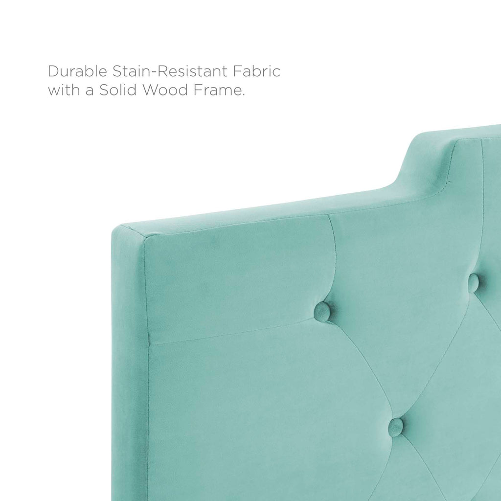 Juliet Tufted King/California King Performance Velvet Headboard in Mint