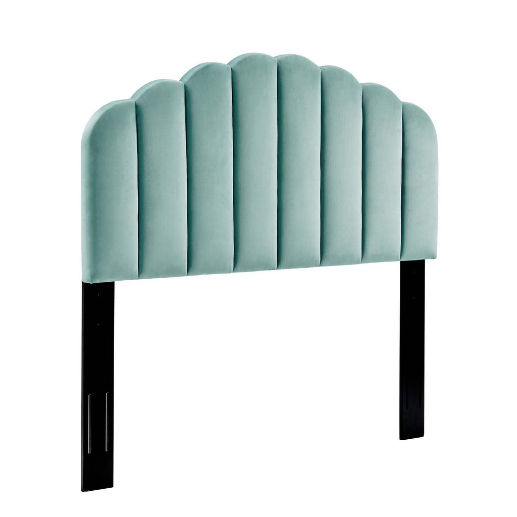 Veronique Twin Performance Velvet Headboard in Mint