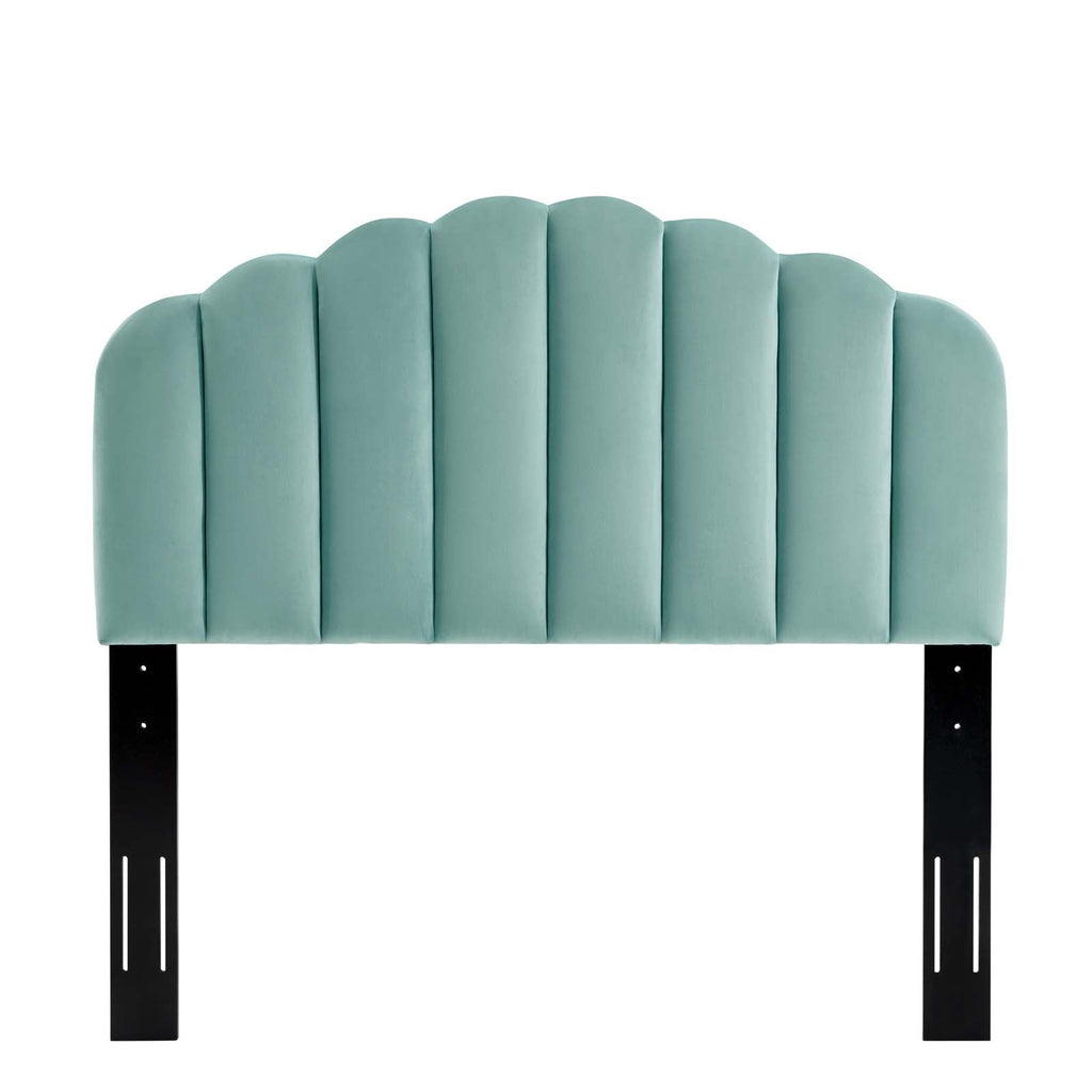 Veronique Twin Performance Velvet Headboard in Mint