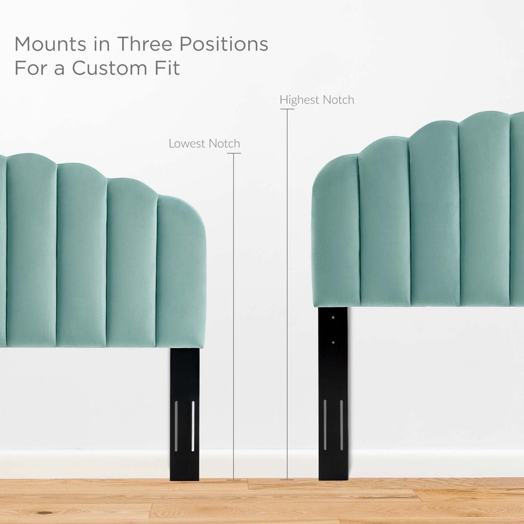 Veronique Twin Performance Velvet Headboard in Mint