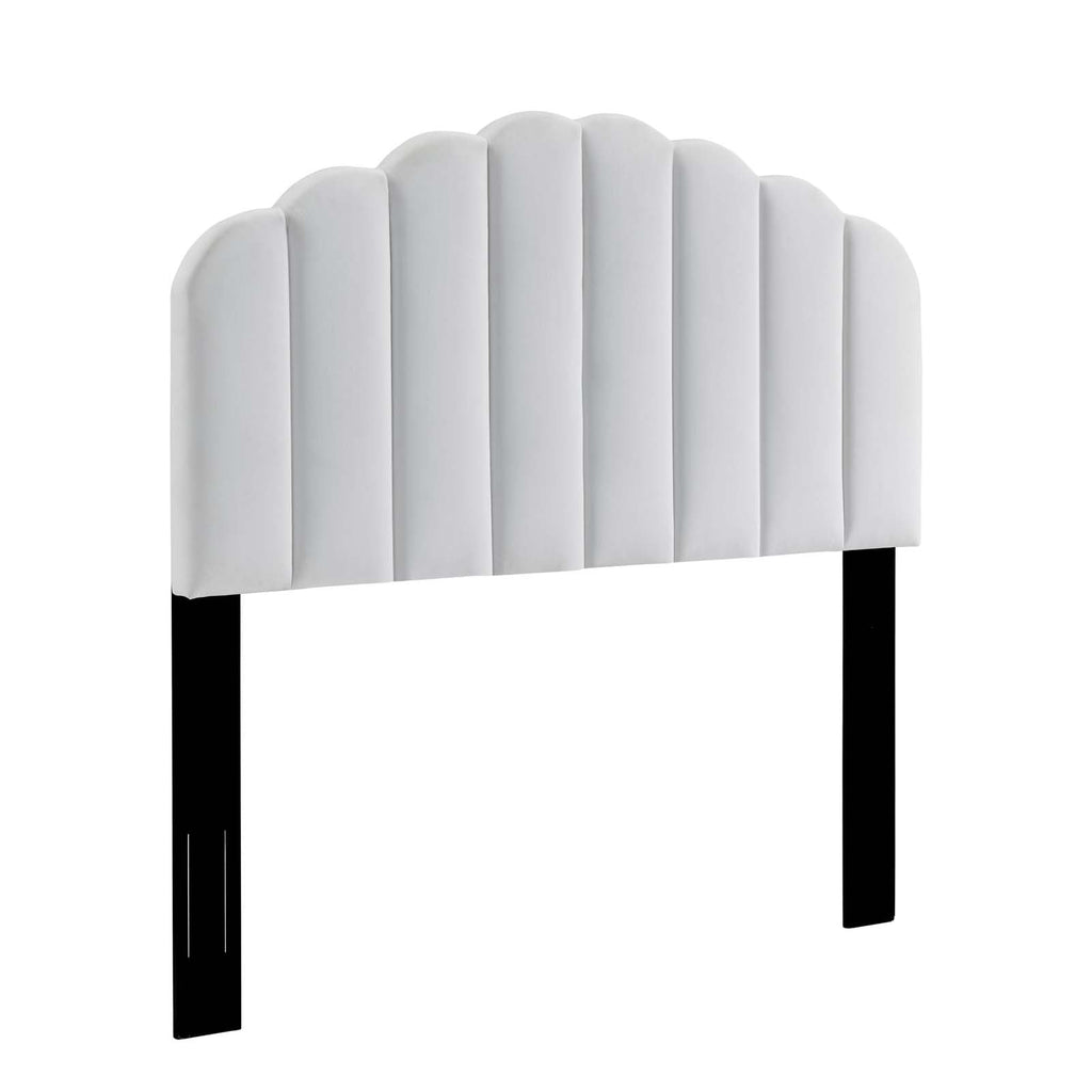 Veronique Twin Performance Velvet Headboard in White