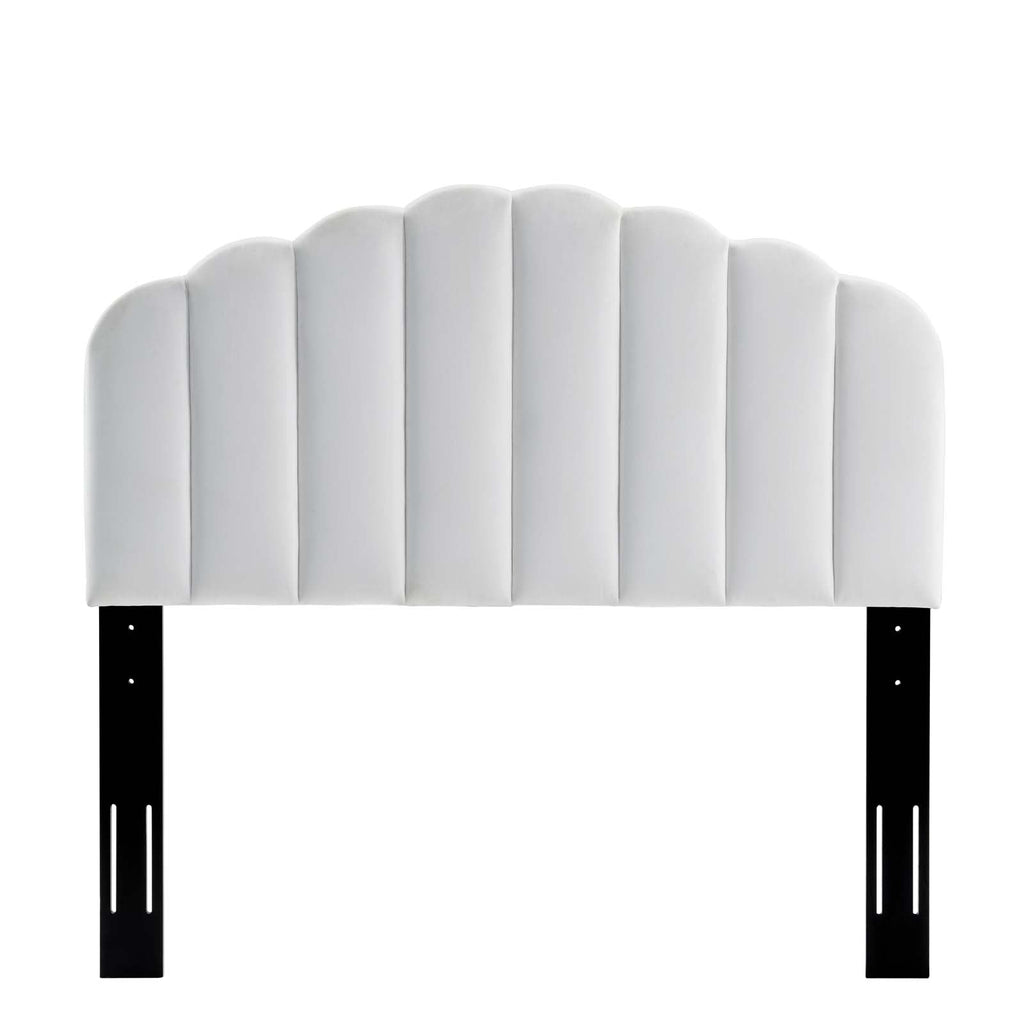 Veronique Twin Performance Velvet Headboard in White