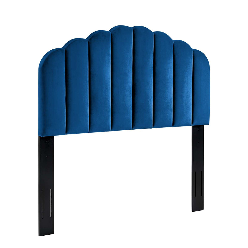 Veronique Full/Queen Performance Velvet Headboard in Navy