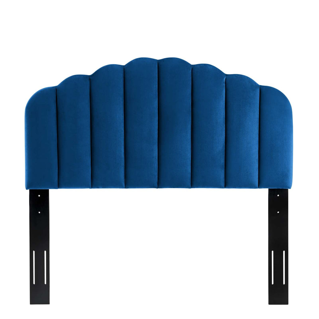 Veronique Full/Queen Performance Velvet Headboard in Navy