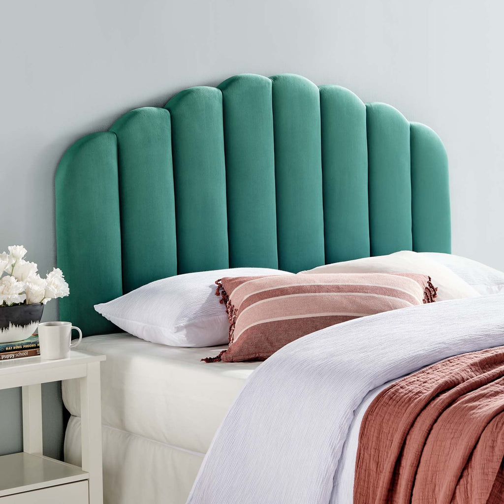 Veronique Full/Queen Performance Velvet Headboard in Teal