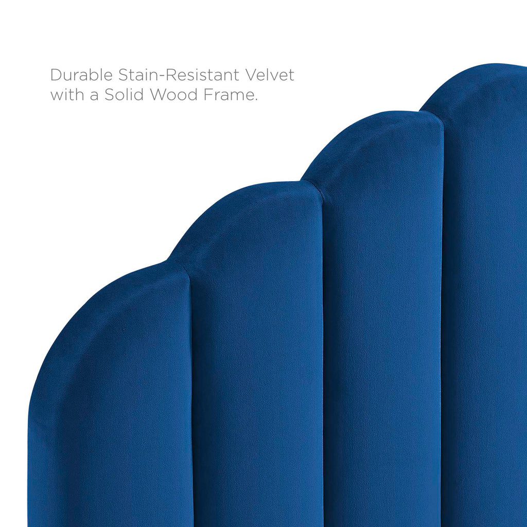 Veronique King/California King Performance Velvet Headboard in Navy