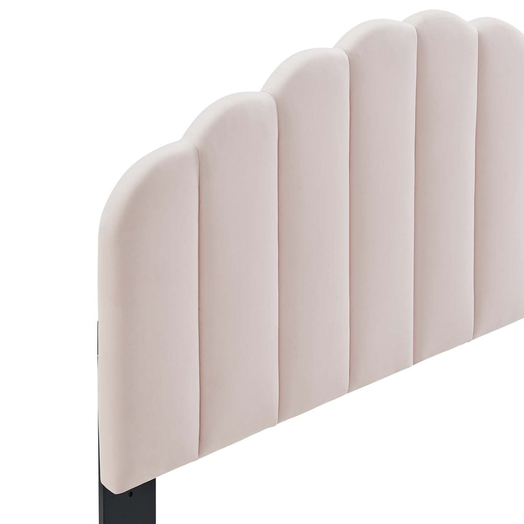 Veronique King/California King Performance Velvet Headboard in Pink