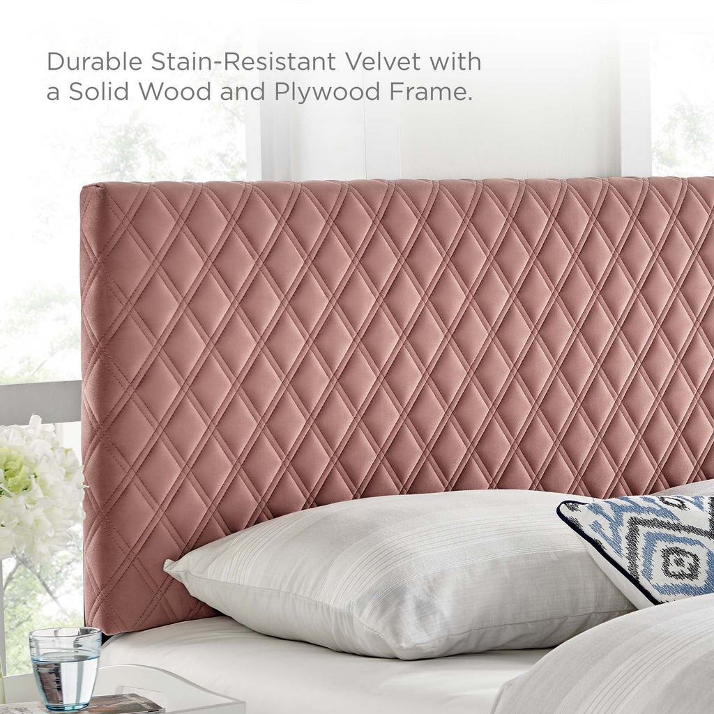 Angela Twin Performance Velvet Headboard in Dusty Rose