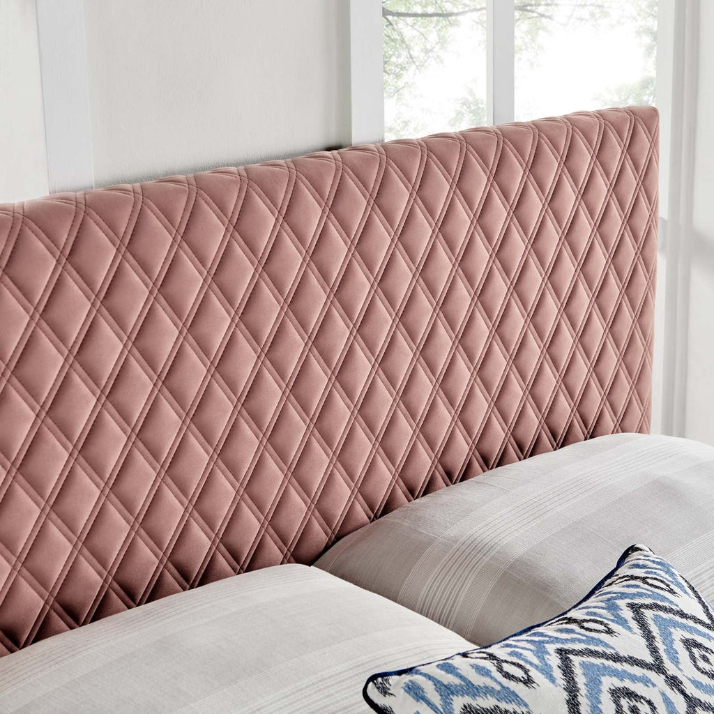 Angela Twin Performance Velvet Headboard in Dusty Rose