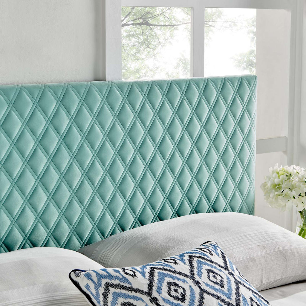 Angela Twin Performance Velvet Headboard in Mint