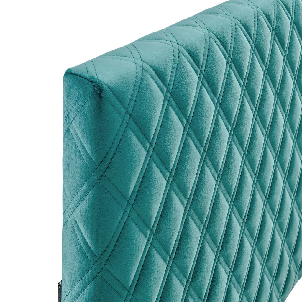 Angela Twin Performance Velvet Headboard in Teal