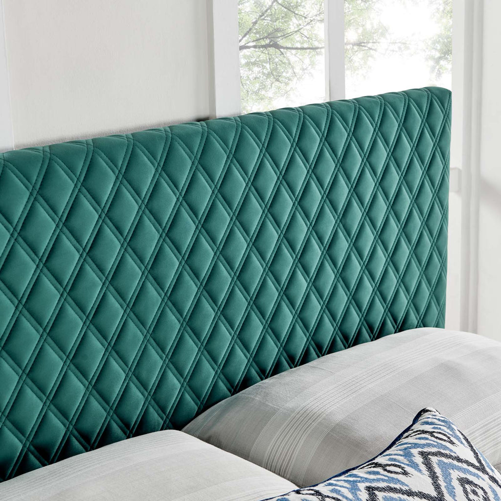 Angela Twin Performance Velvet Headboard in Teal