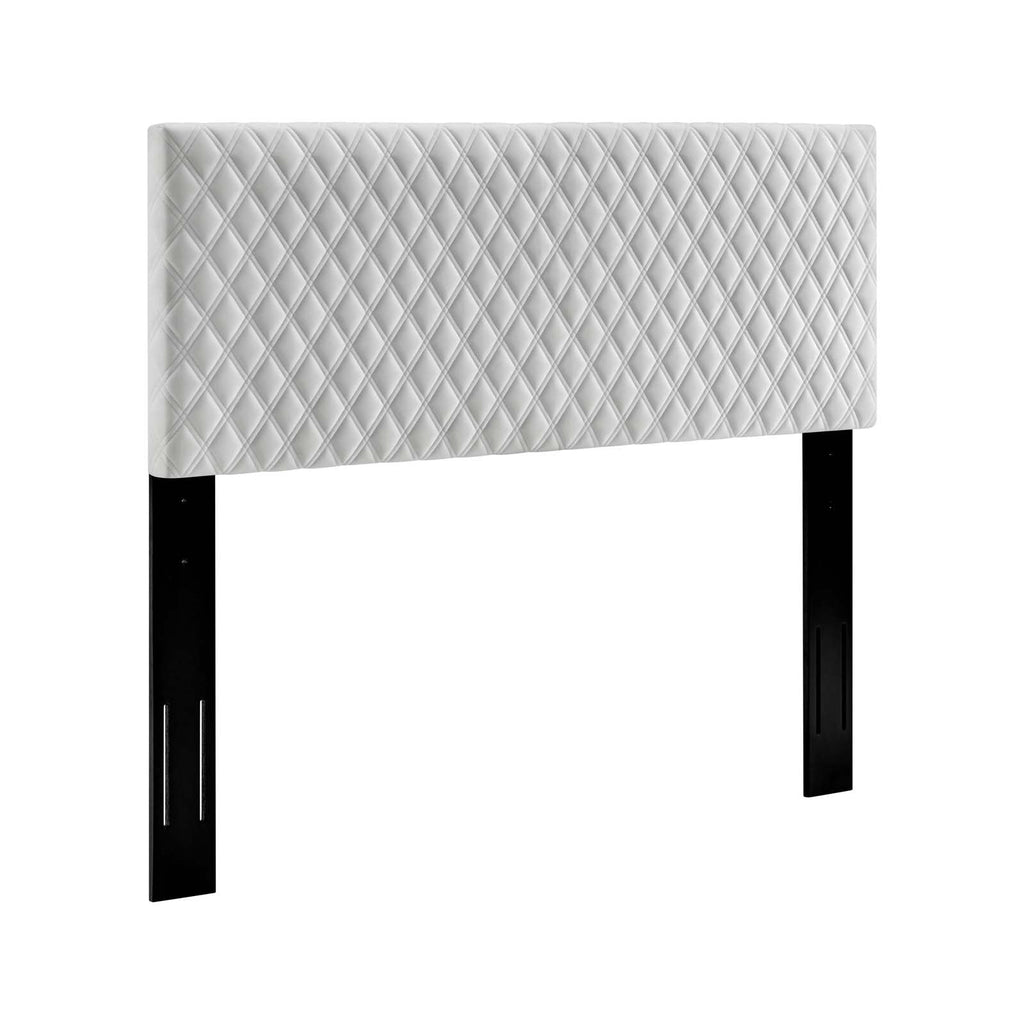 Angela Twin Performance Velvet Headboard in White