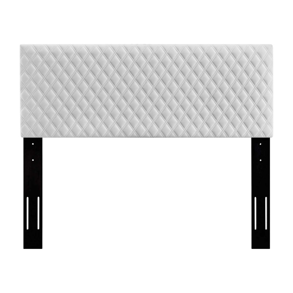 Angela Twin Performance Velvet Headboard in White