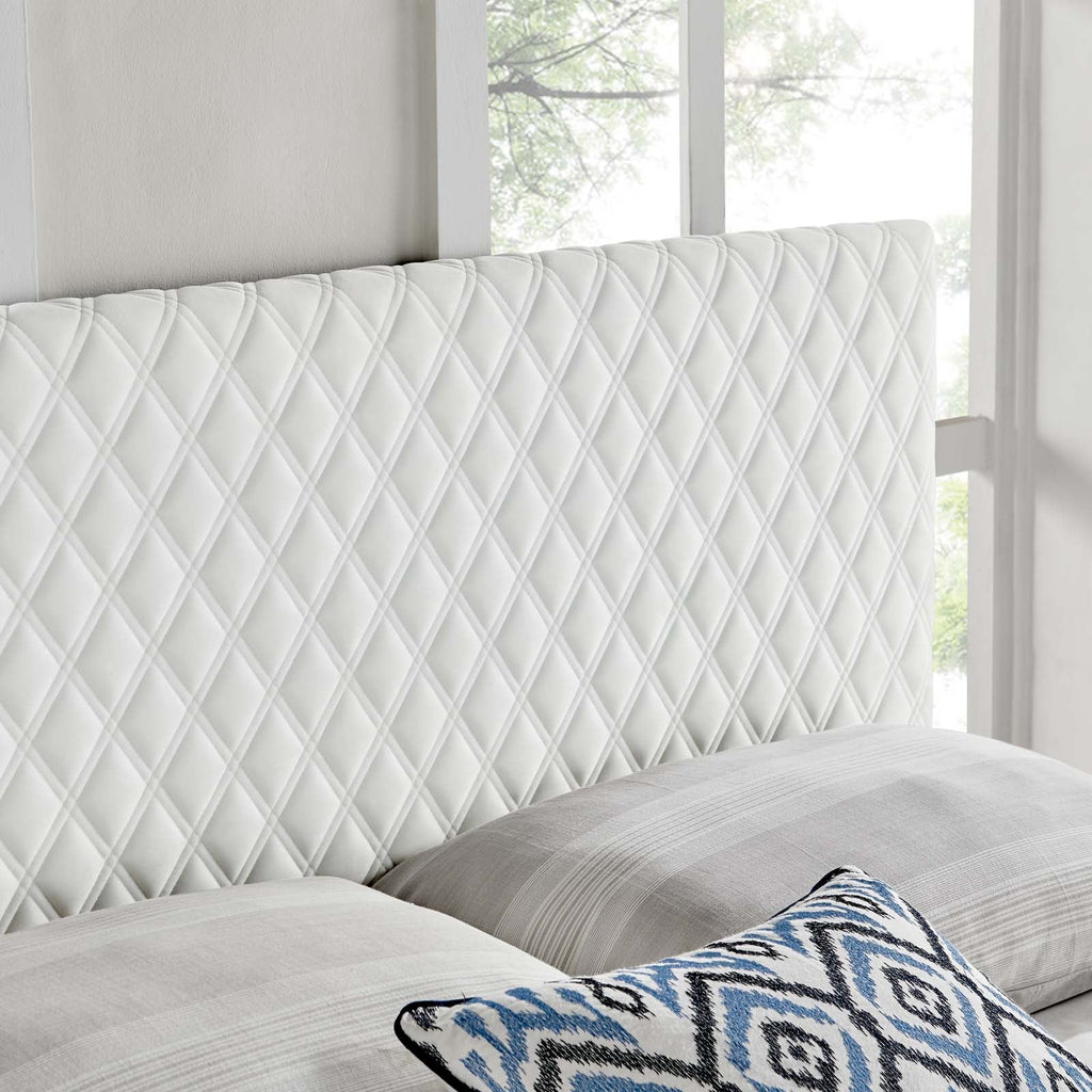 Angela Twin Performance Velvet Headboard in White