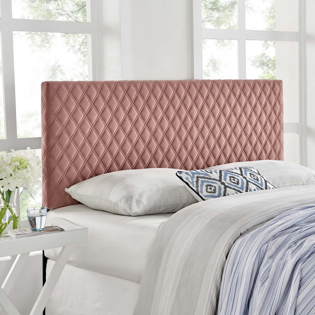 Angela Full/Queen Performance Velvet Headboard in Dusty Rose