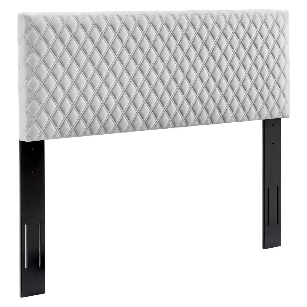 Angela Full/Queen Performance Velvet Headboard in Light Gray