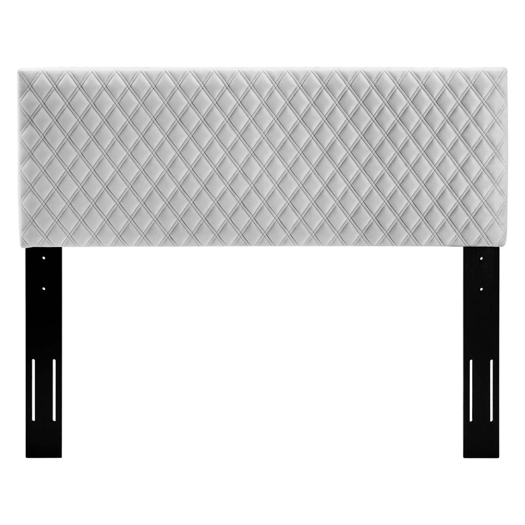 Angela Full/Queen Performance Velvet Headboard in Light Gray