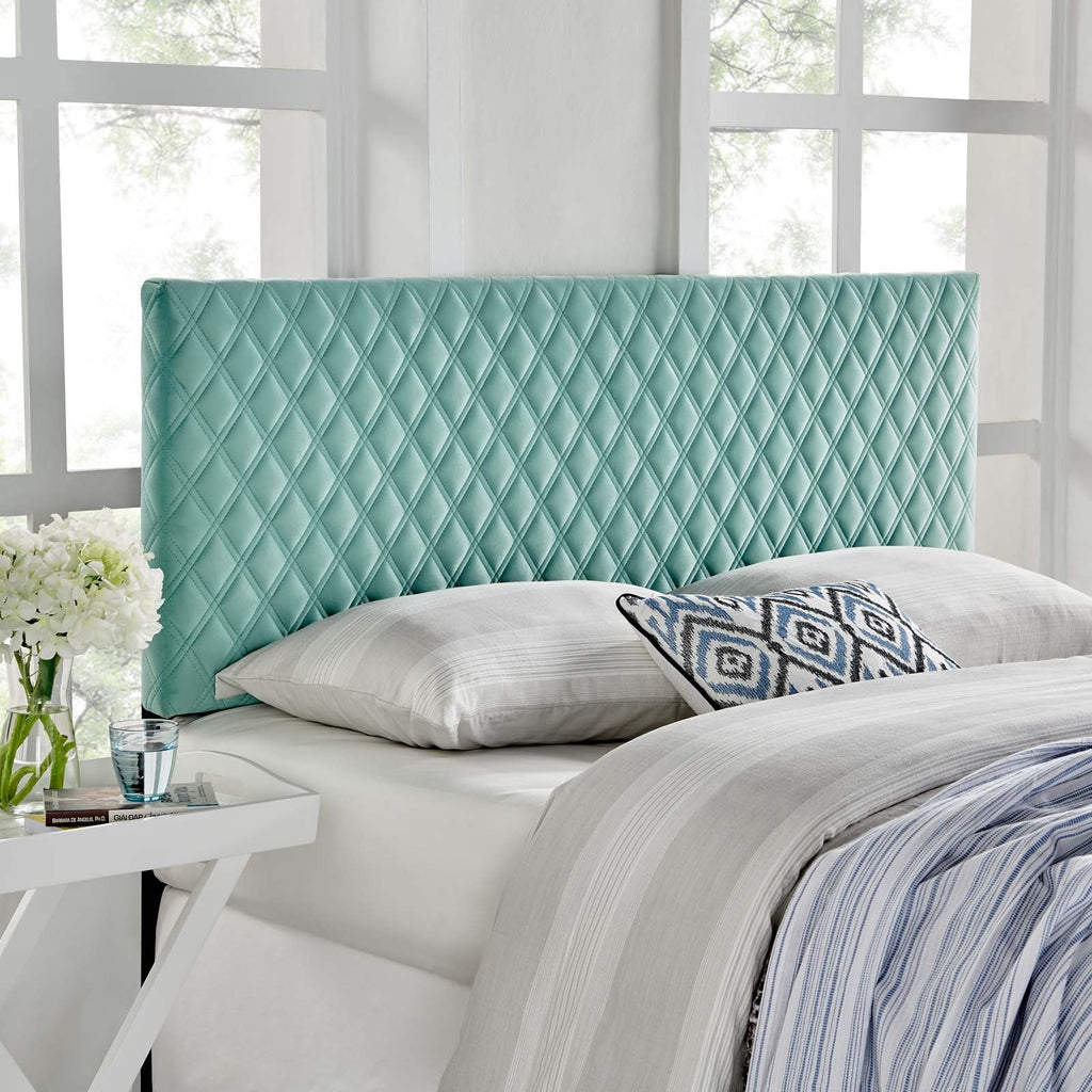 Angela Full/Queen Performance Velvet Headboard in Mint