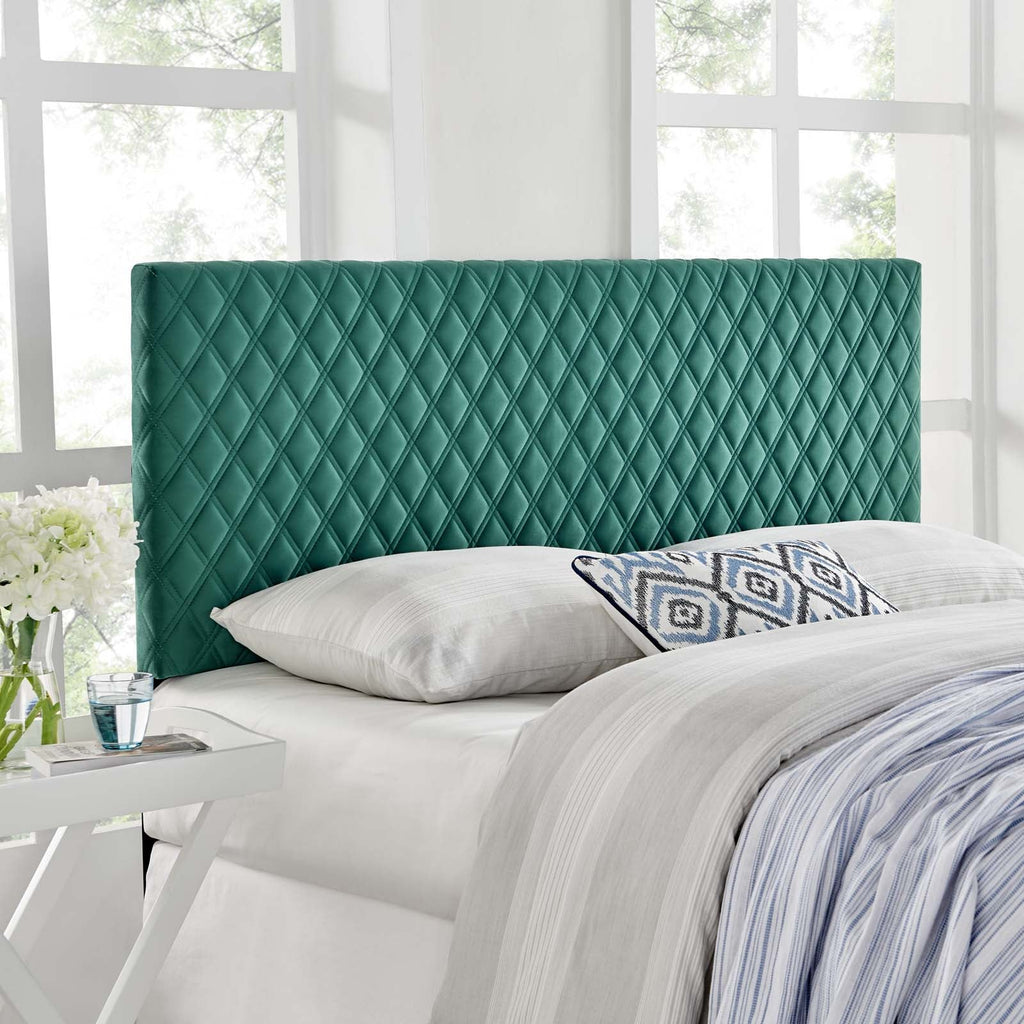 Angela Full/Queen Performance Velvet Headboard in Teal