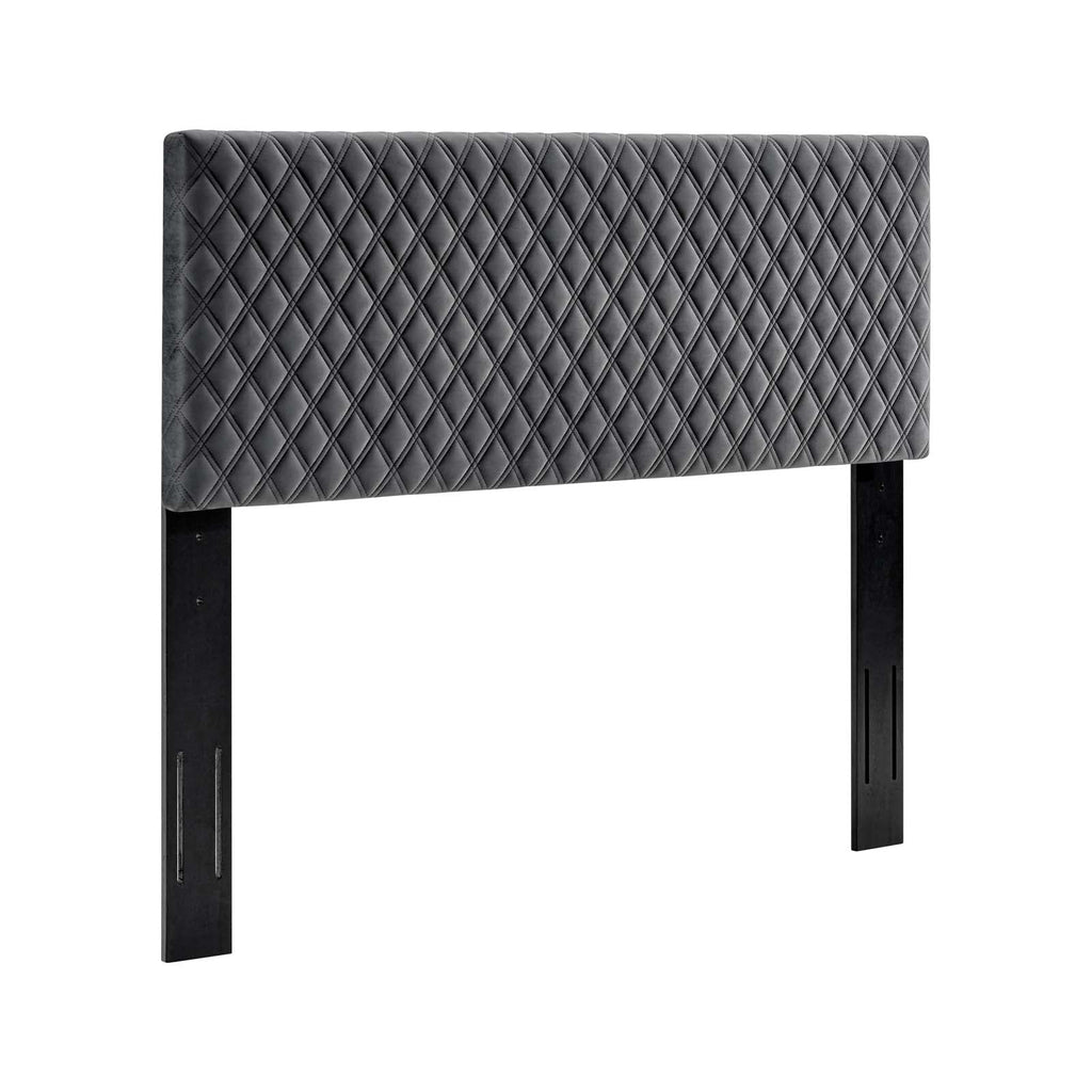 Angela King Performance Velvet Headboard in Charcoal