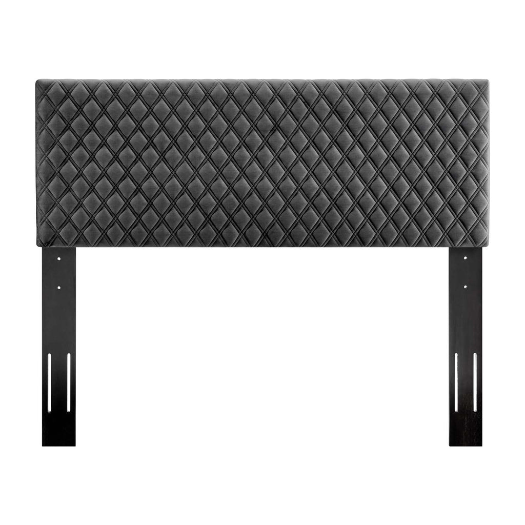 Angela King Performance Velvet Headboard in Charcoal