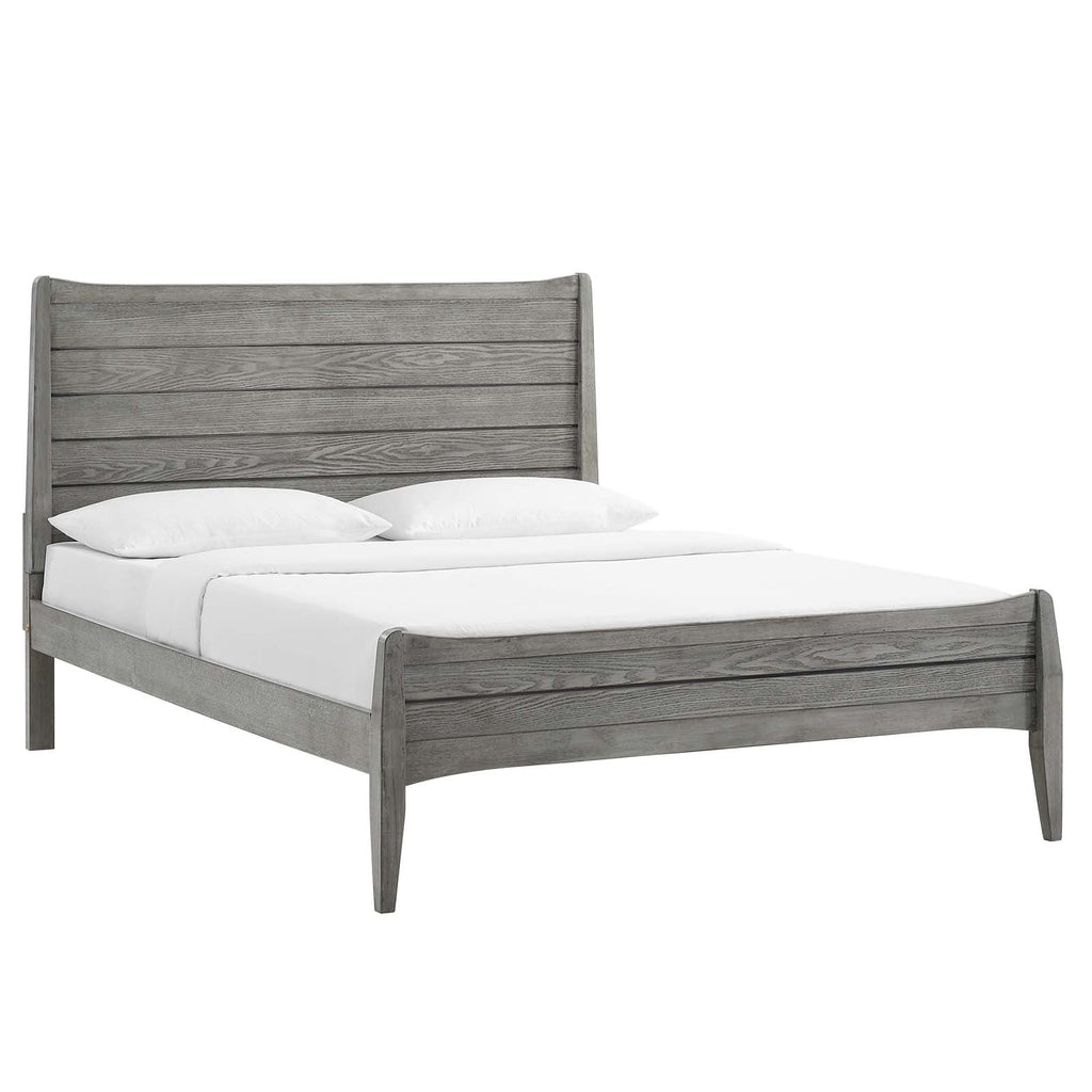 Georgia Wood Platform Bed, Grey