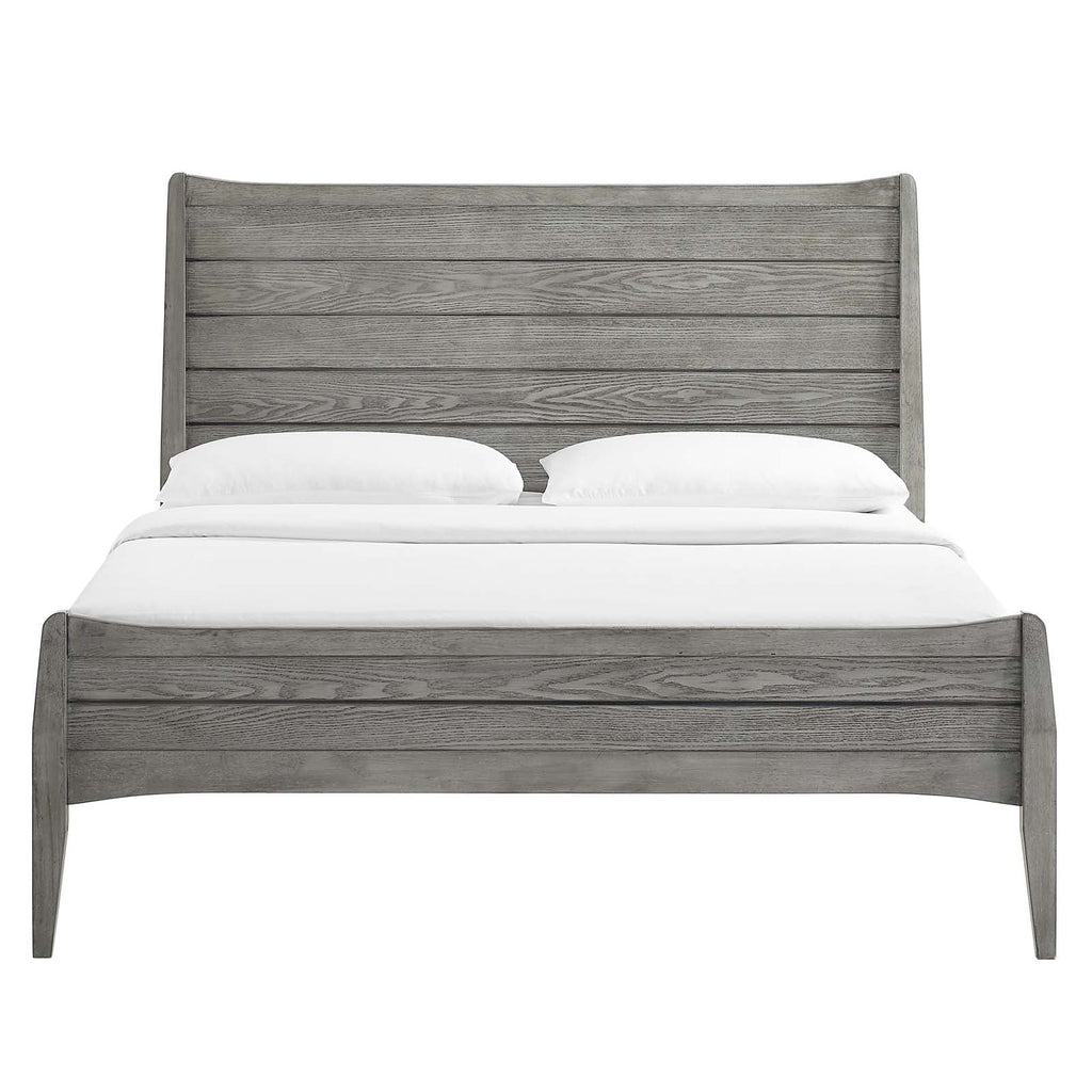 Georgia Wood Platform Bed, Grey