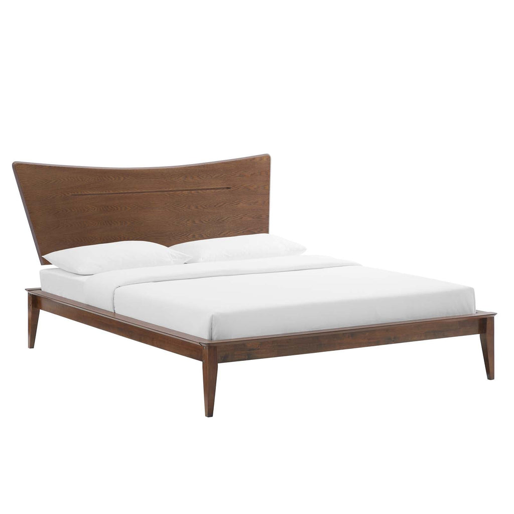 Astra Wood Platform Bed, Walnut