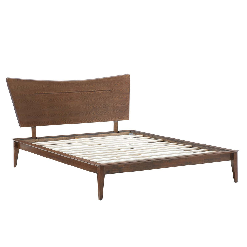 Astra Wood Platform Bed, Walnut