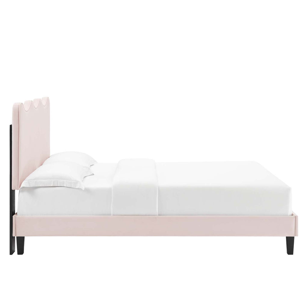 Current Performance Velvet Platform Bed- Full, Pink