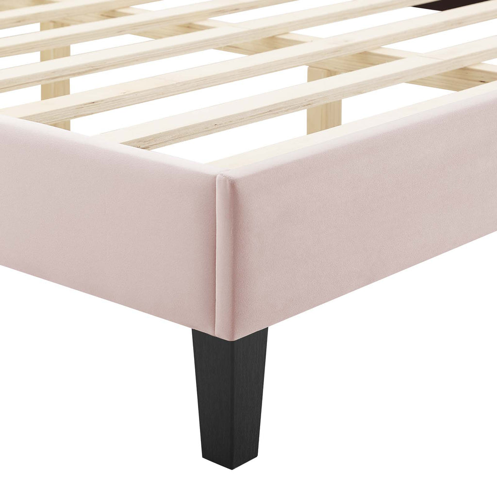 Current Performance Velvet Platform Bed- Full, Pink