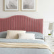 Juniper Channel Tufted Performance Velvet Platform Bed - Dusty Rose