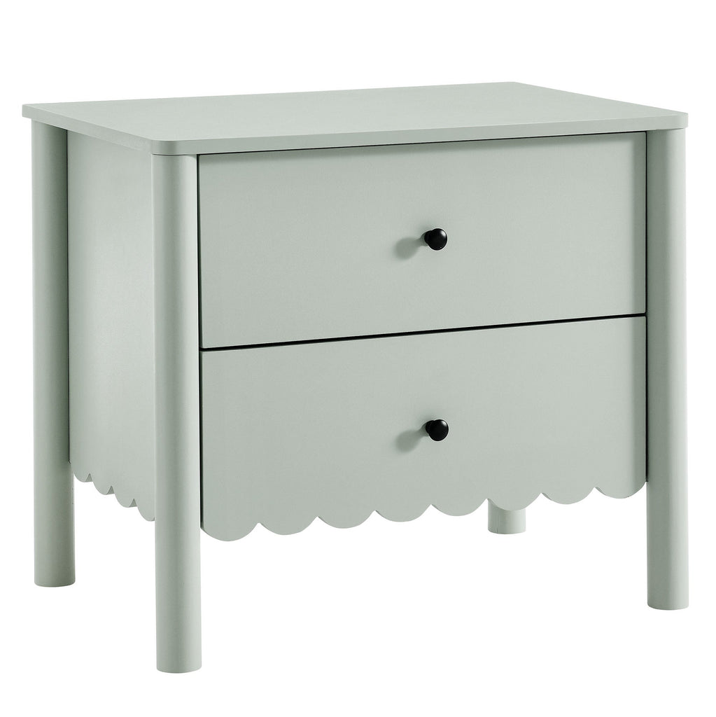 Emmeline Scalloped 2-Drawer Nightstand