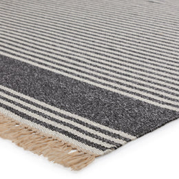 Vibe by Jaipur Living Strand Indoor/ Outdoor Striped Dark Gray/ Beige Area Rug