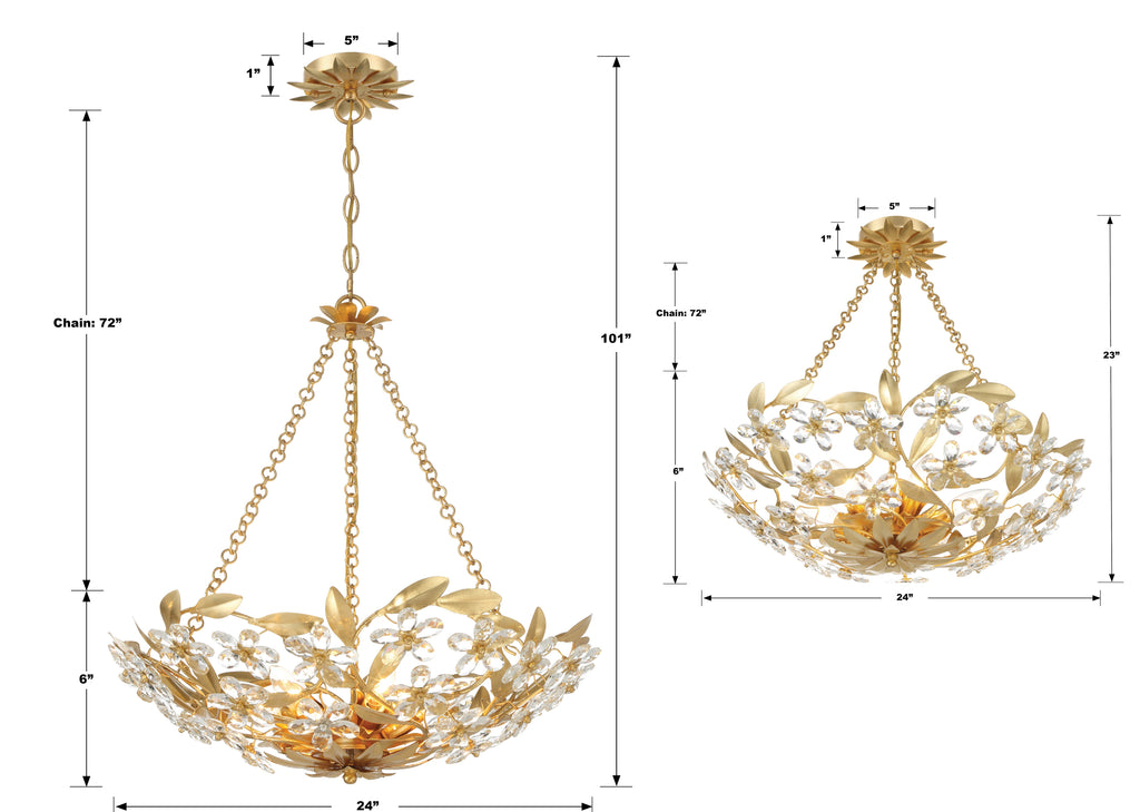 Marselle 6 Light Semi Flush