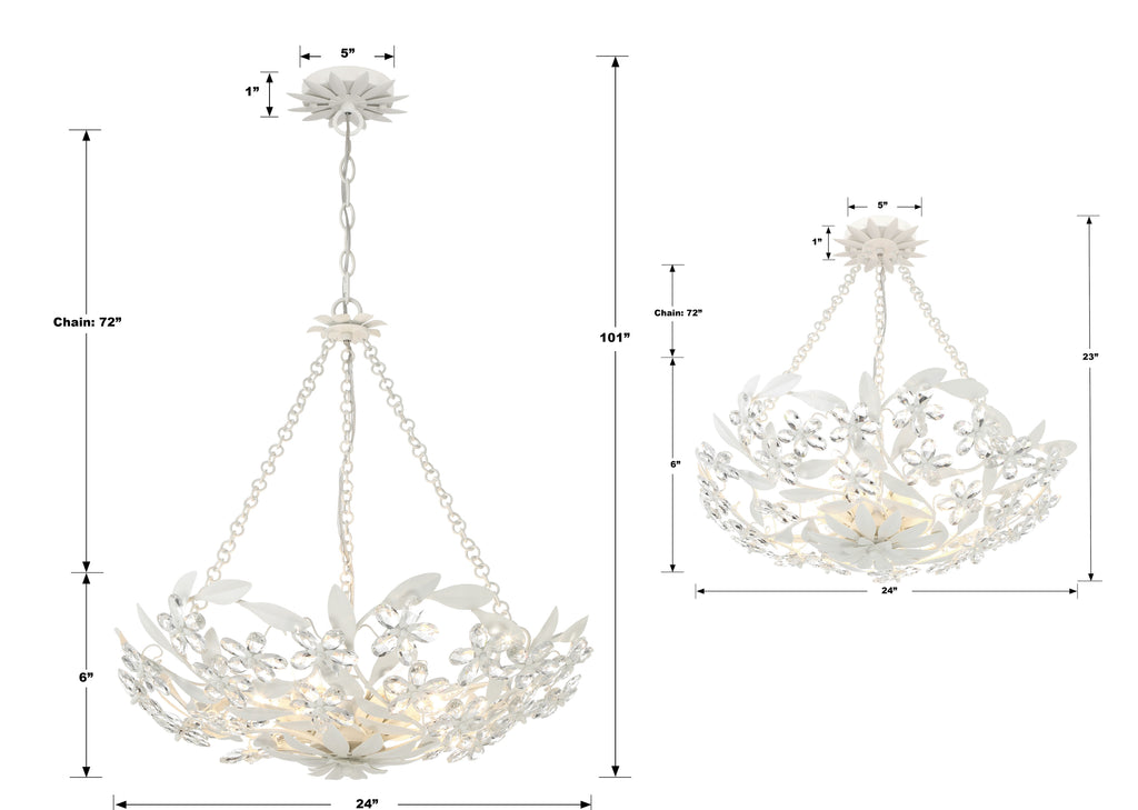 Marselle 6 Light Semi Flush