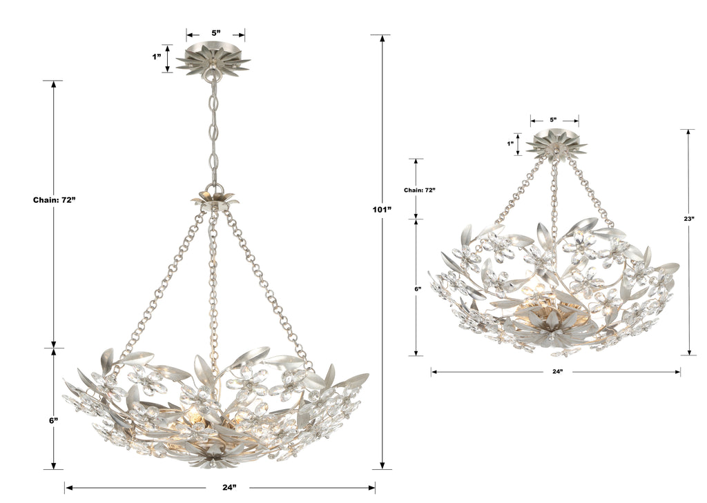 Marselle 6 Light Semi Flush