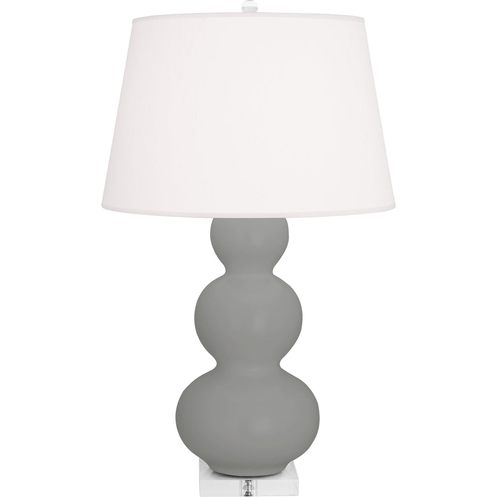 Matte Smoky Taupe Triple Gourd Table Lamp-Style Number MST43