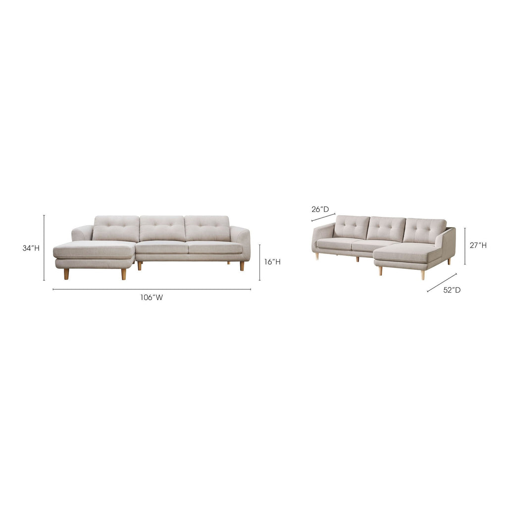 Corey Right Facing Sectional, Beige