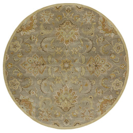 Jaipur Living Abers Handmade Floral Gray/ Beige Round Area Rug