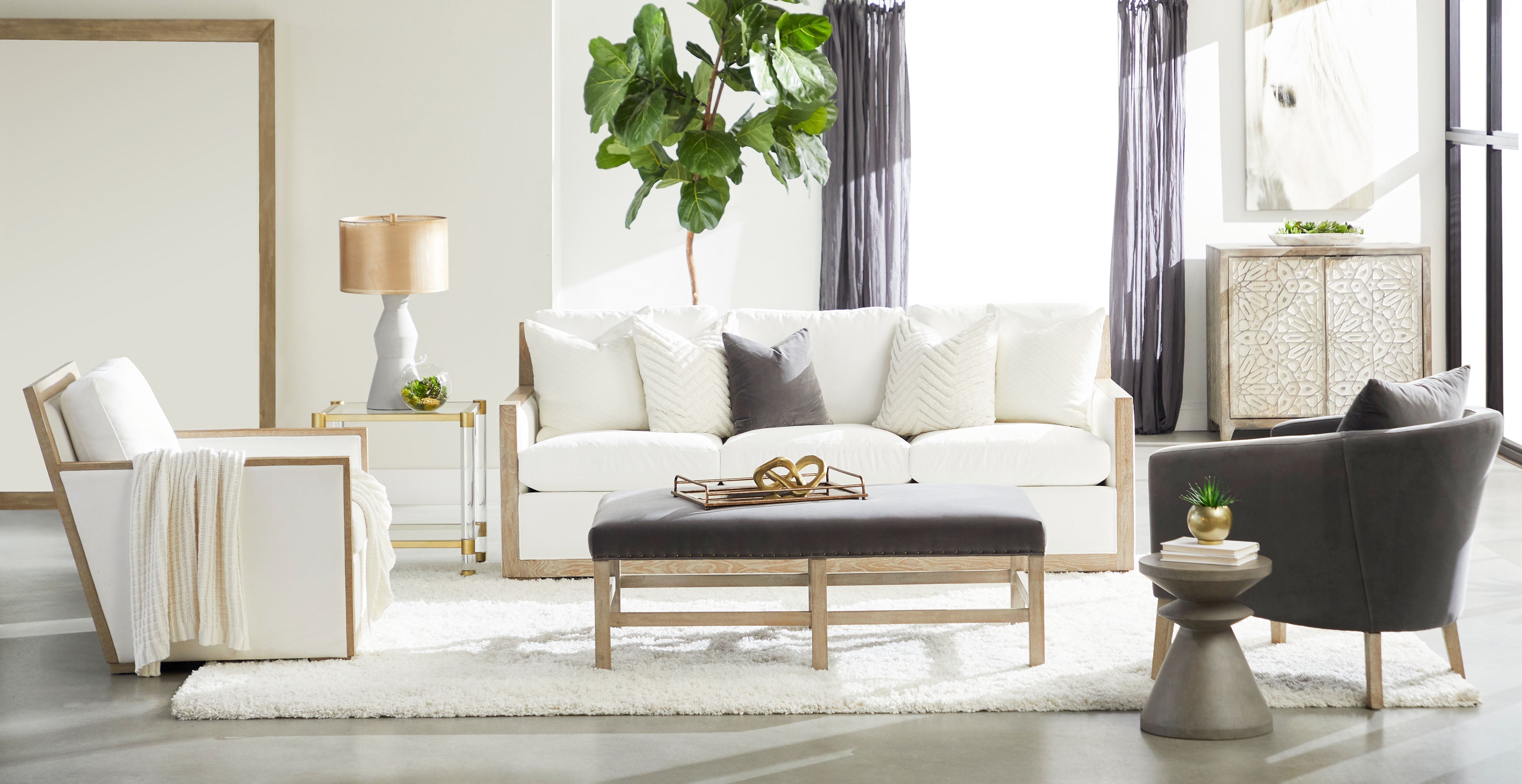 Manhattan Wood Trim Sofa Chair