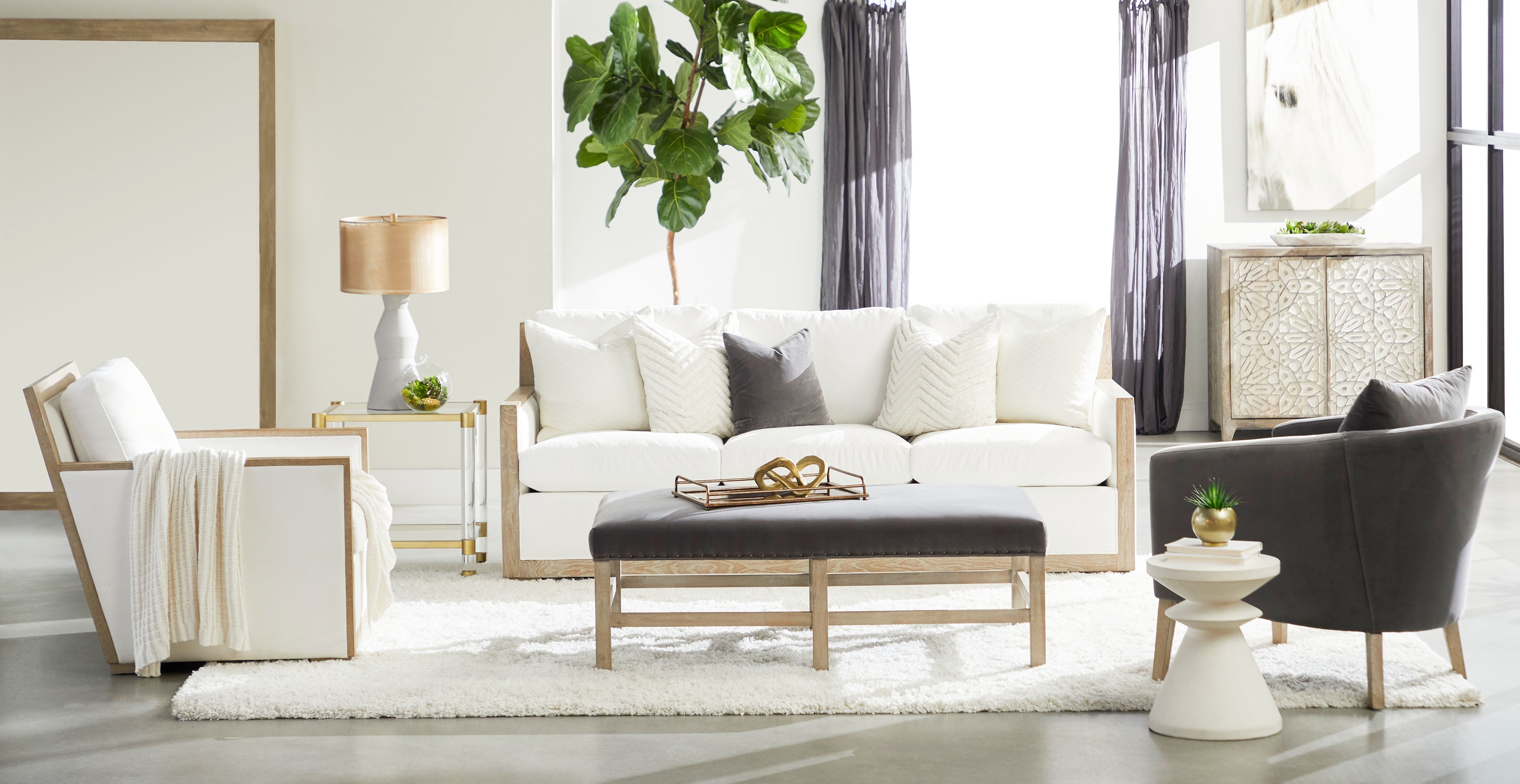 Manhattan Wood Trim Sofa Chair