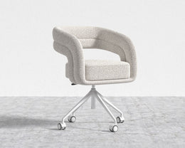 Mia Office Chair, Pearl With White Base