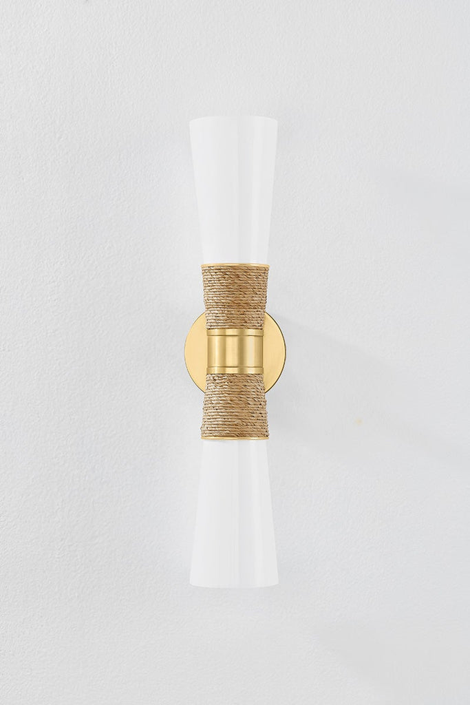 Mica Wall Sconce, Aged Brass