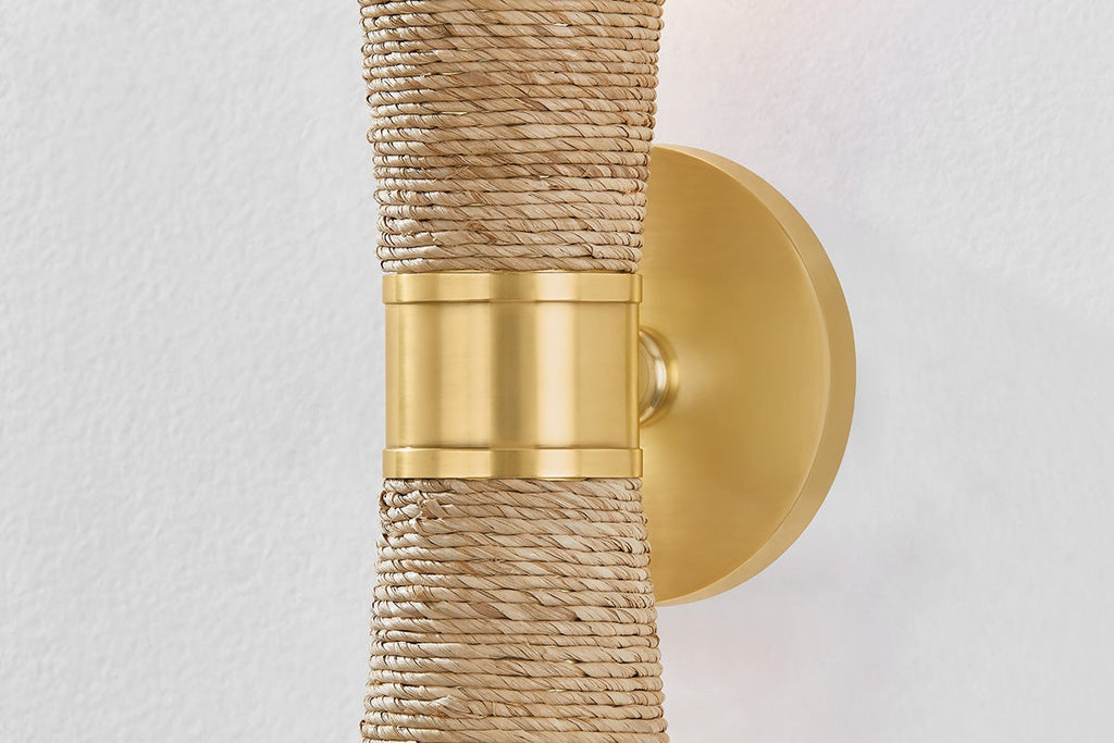 Mica Wall Sconce, Aged Brass