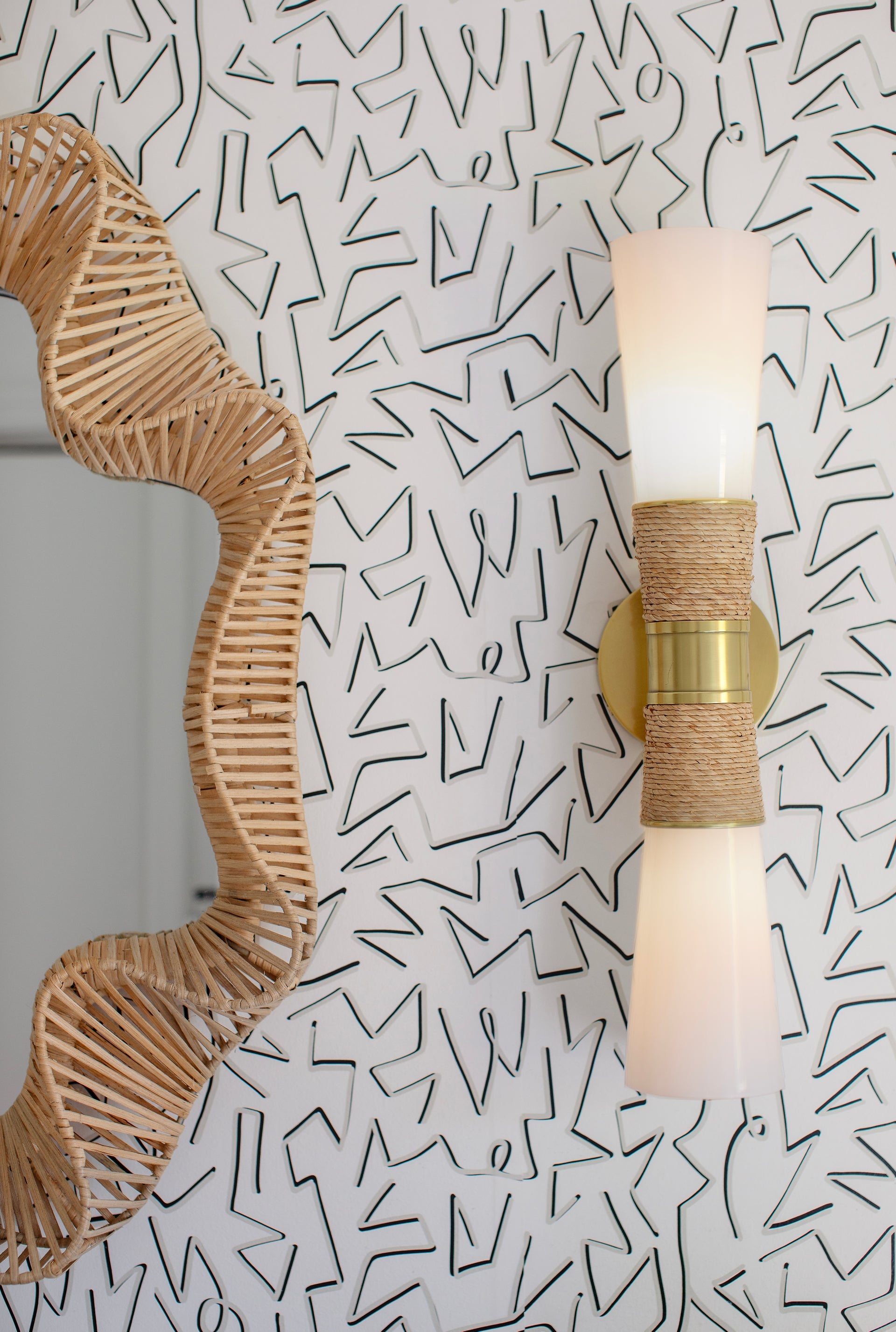 Mica Wall Sconce, Aged Brass