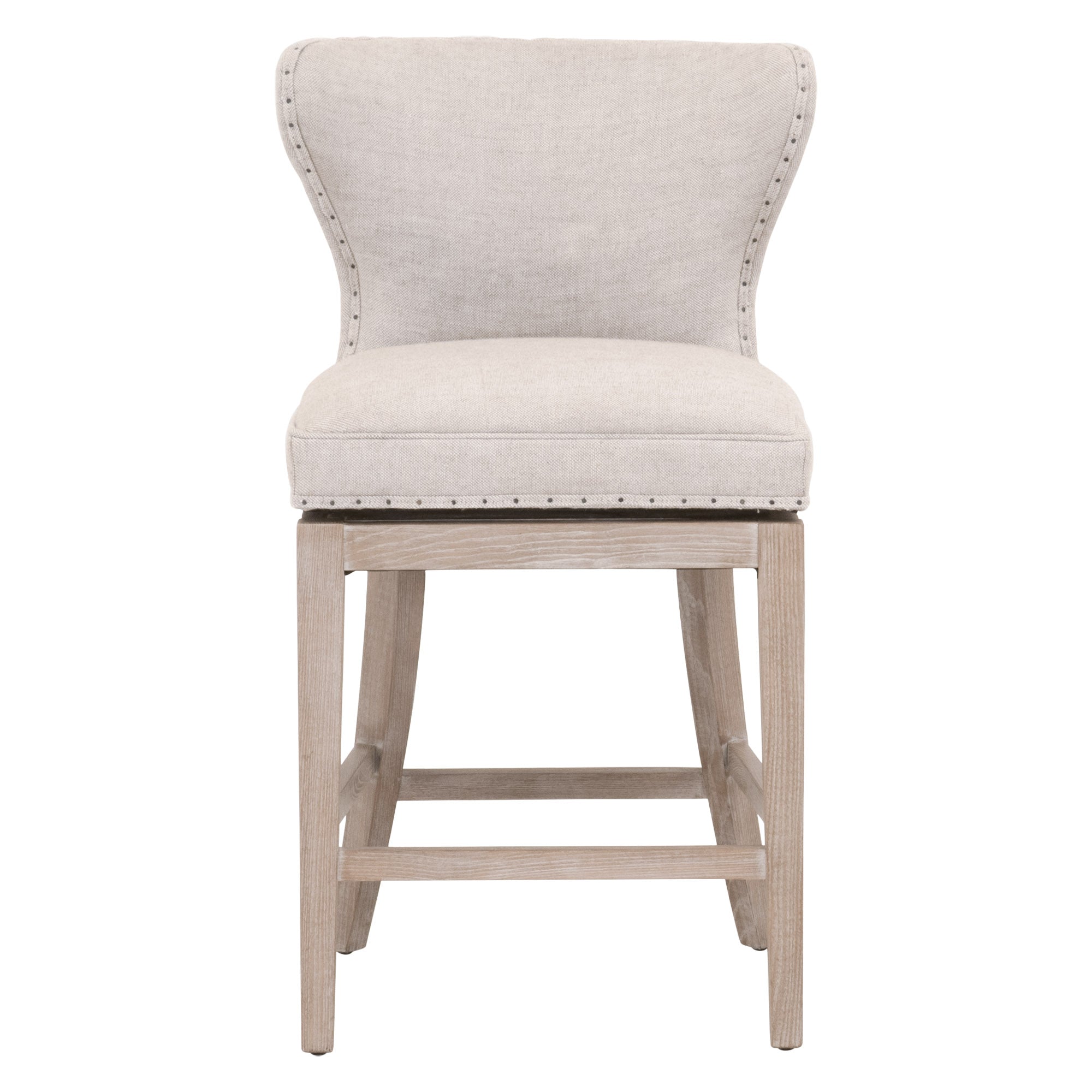 Milton Swivel Counter Stool, Bisque French Linen