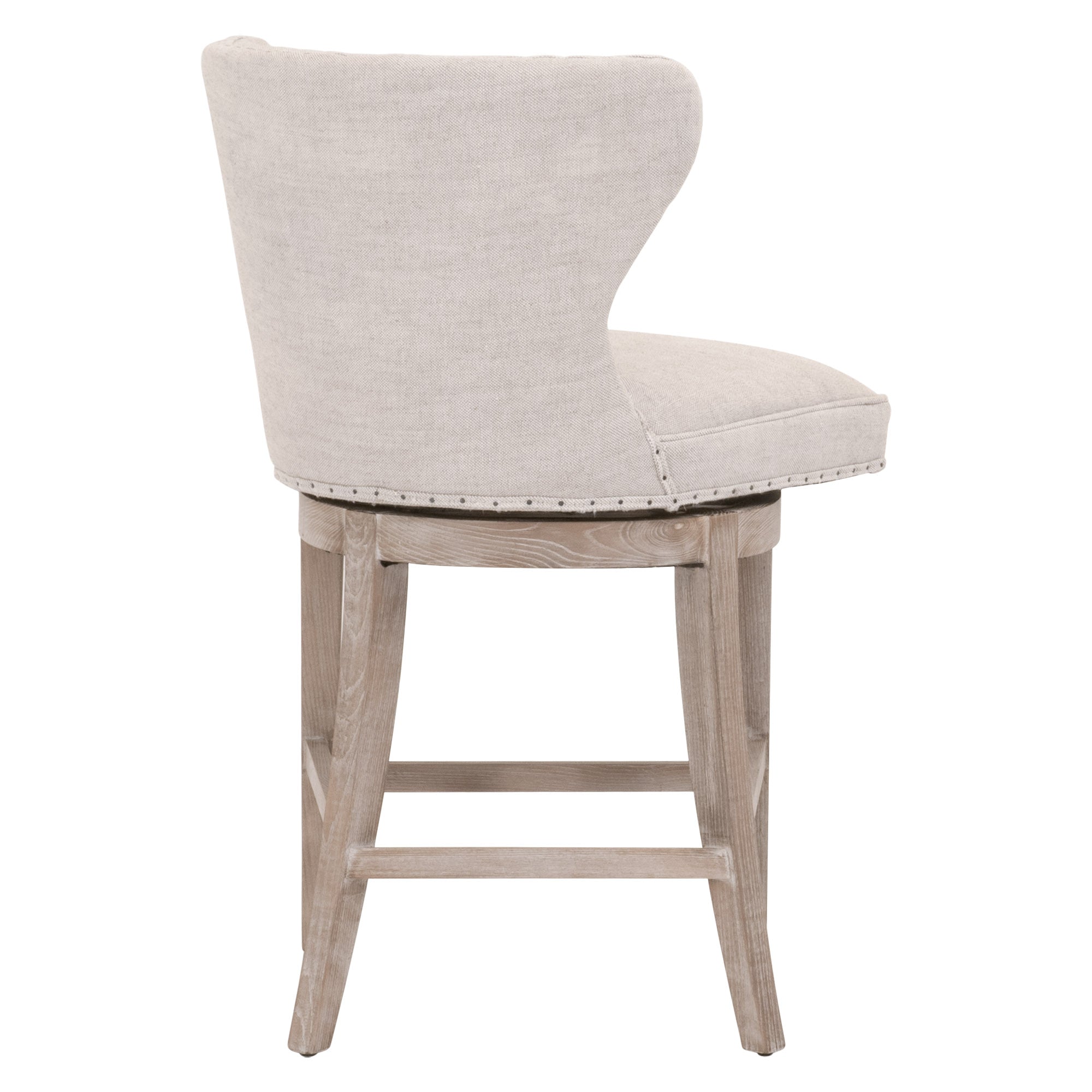 Milton Swivel Counter Stool, Bisque French Linen