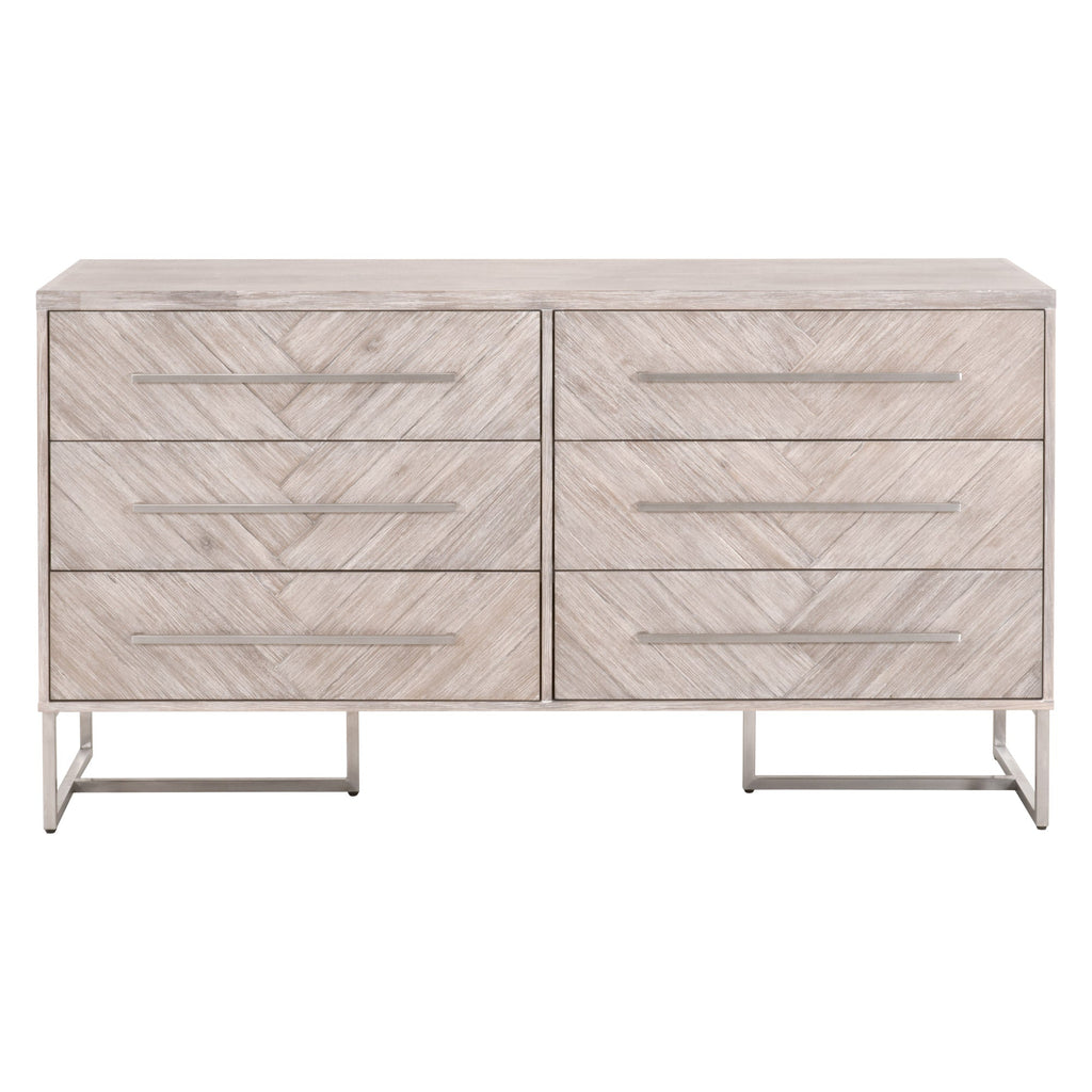 Mosaic 6-Drawer Double Dresser, Natural Grey